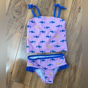 Toddler Girls' Pink Baby Shark Print Tankini Swim Set